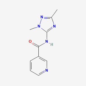 molecular formula C10H11N5O B7653782 N-(2,5-dimethyl-1,2,4-triazol-3-yl)pyridine-3-carboxamide 