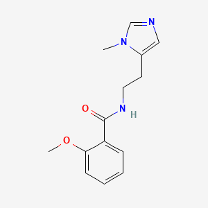 molecular formula C14H17N3O2 B7653970 2-methoxy-N-[2-(3-methylimidazol-4-yl)ethyl]benzamide 