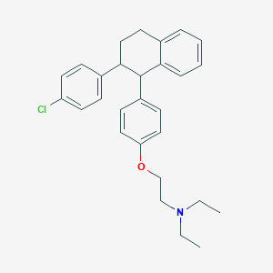 molecular formula C28H32ClNO B076540 2-[4-[2-(4-chlorophenyl)-1,2,3,4-tetrahydronaphthalen-1-yl]phenoxy]-N,N-diethylethanamine CAS No. 13073-86-4