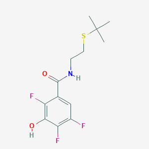 molecular formula C13H16F3NO2S B7654065 N-(2-tert-butylsulfanylethyl)-2,4,5-trifluoro-3-hydroxybenzamide 