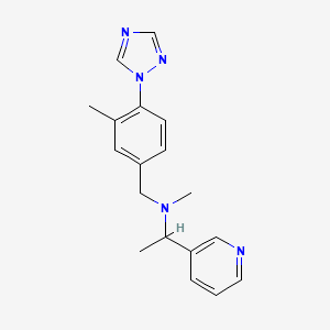 molecular formula C18H21N5 B7654105 N-methyl-N-[[3-methyl-4-(1,2,4-triazol-1-yl)phenyl]methyl]-1-pyridin-3-ylethanamine 