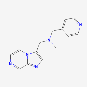 molecular formula C14H15N5 B7654122 N-(imidazo[1,2-a]pyrazin-3-ylmethyl)-N-methyl-1-pyridin-4-ylmethanamine 