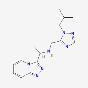 molecular formula C15H21N7 B7654139 N-[[2-(2-methylpropyl)-1,2,4-triazol-3-yl]methyl]-1-([1,2,4]triazolo[4,3-a]pyridin-3-yl)ethanamine 
