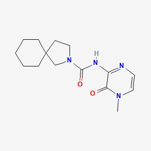 molecular formula C15H22N4O2 B7654277 N-(4-methyl-3-oxopyrazin-2-yl)-2-azaspiro[4.5]decane-2-carboxamide 