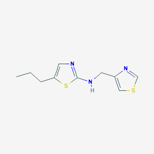 molecular formula C10H13N3S2 B7654344 5-propyl-N-(1,3-thiazol-4-ylmethyl)-1,3-thiazol-2-amine 