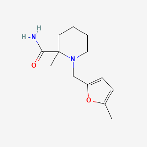 molecular formula C13H20N2O2 B7654446 2-Methyl-1-[(5-methylfuran-2-yl)methyl]piperidine-2-carboxamide 
