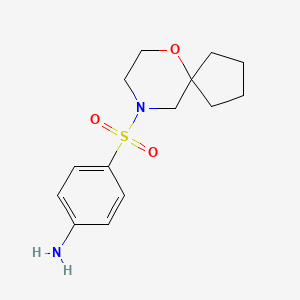molecular formula C14H20N2O3S B7654569 4-(6-Oxa-9-azaspiro[4.5]decan-9-ylsulfonyl)aniline 