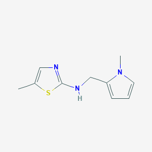 molecular formula C10H13N3S B7654878 5-methyl-N-[(1-methylpyrrol-2-yl)methyl]-1,3-thiazol-2-amine 