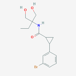 molecular formula C15H20BrNO3 B7654983 2-(3-bromophenyl)-N-[1-hydroxy-2-(hydroxymethyl)butan-2-yl]cyclopropane-1-carboxamide 