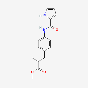 molecular formula C16H18N2O3 B7655106 methyl 2-methyl-3-[4-(1H-pyrrole-2-carbonylamino)phenyl]propanoate 