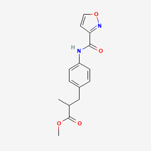 molecular formula C15H16N2O4 B7655176 Methyl 2-methyl-3-[4-(1,2-oxazole-3-carbonylamino)phenyl]propanoate 