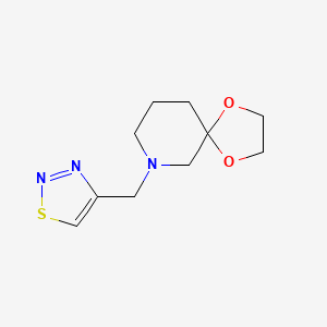 molecular formula C10H15N3O2S B7655183 9-(Thiadiazol-4-ylmethyl)-1,4-dioxa-9-azaspiro[4.5]decane 