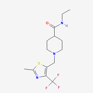 molecular formula C14H20F3N3OS B7655207 N-ethyl-1-[[2-methyl-4-(trifluoromethyl)-1,3-thiazol-5-yl]methyl]piperidine-4-carboxamide 