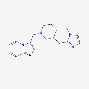molecular formula C19H25N5 B7655213 8-Methyl-3-[[3-[(1-methylimidazol-2-yl)methyl]piperidin-1-yl]methyl]imidazo[1,2-a]pyridine 