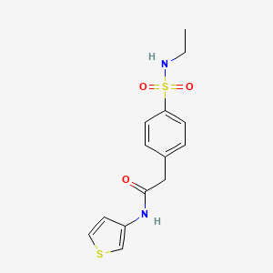 molecular formula C14H16N2O3S2 B7655237 2-[4-(ethylsulfamoyl)phenyl]-N-thiophen-3-ylacetamide 