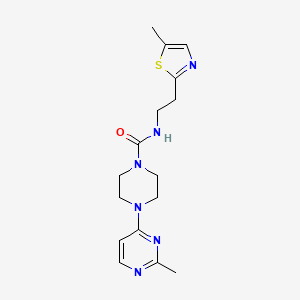molecular formula C16H22N6OS B7655428 4-(2-methylpyrimidin-4-yl)-N-[2-(5-methyl-1,3-thiazol-2-yl)ethyl]piperazine-1-carboxamide 