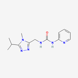 molecular formula C13H18N6O B7655549 1-[(4-Methyl-5-propan-2-yl-1,2,4-triazol-3-yl)methyl]-3-pyridin-2-ylurea 