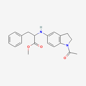 molecular formula C20H22N2O3 B7655554 Methyl 2-[(1-acetyl-2,3-dihydroindol-5-yl)amino]-3-phenylpropanoate 
