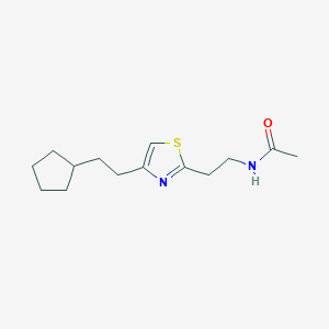 molecular formula C14H22N2OS B7655697 N-[2-[4-(2-cyclopentylethyl)-1,3-thiazol-2-yl]ethyl]acetamide 