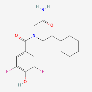 molecular formula C17H22F2N2O3 B7655720 N-(2-amino-2-oxoethyl)-N-(2-cyclohexylethyl)-3,5-difluoro-4-hydroxybenzamide 