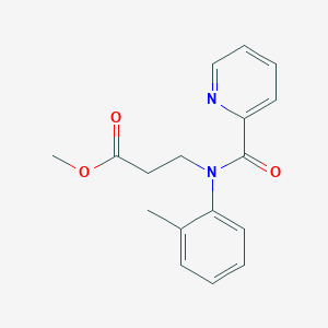 molecular formula C17H18N2O3 B7655746 methyl 3-[2-methyl-N-(pyridine-2-carbonyl)anilino]propanoate 