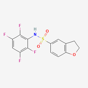 molecular formula C14H9F4NO3S B7656095 N-(2,3,5,6-tetrafluorophenyl)-2,3-dihydro-1-benzofuran-5-sulfonamide 