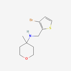 molecular formula C11H16BrNOS B7656267 N-[(3-bromothiophen-2-yl)methyl]-4-methyloxan-4-amine 