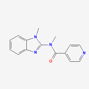 molecular formula C15H14N4O B7656268 N-methyl-N-(1-methylbenzimidazol-2-yl)pyridine-4-carboxamide 
