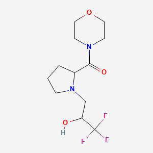 molecular formula C12H19F3N2O3 B7656301 Morpholin-4-yl-[1-(3,3,3-trifluoro-2-hydroxypropyl)pyrrolidin-2-yl]methanone 