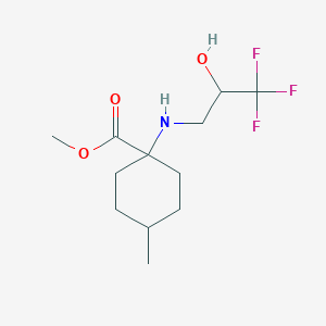 molecular formula C12H20F3NO3 B7656345 Methyl 4-methyl-1-[(3,3,3-trifluoro-2-hydroxypropyl)amino]cyclohexane-1-carboxylate 