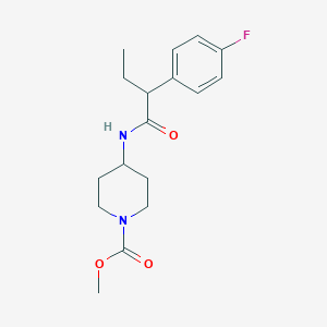 molecular formula C17H23FN2O3 B7656384 Methyl 4-[2-(4-fluorophenyl)butanoylamino]piperidine-1-carboxylate 