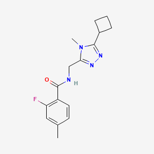 molecular formula C16H19FN4O B7656505 N-[(5-cyclobutyl-4-methyl-1,2,4-triazol-3-yl)methyl]-2-fluoro-4-methylbenzamide 