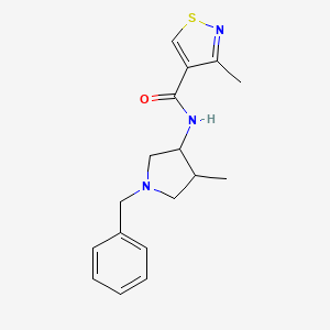 molecular formula C17H21N3OS B7656624 N-(1-benzyl-4-methylpyrrolidin-3-yl)-3-methyl-1,2-thiazole-4-carboxamide 