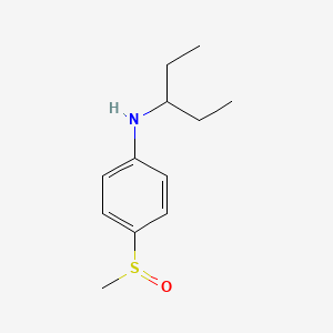 molecular formula C12H19NOS B7656740 4-methylsulfinyl-N-pentan-3-ylaniline 