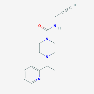 molecular formula C15H20N4O B7656813 N-prop-2-ynyl-4-(1-pyridin-2-ylethyl)piperazine-1-carboxamide 
