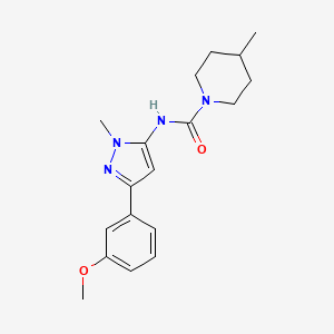 molecular formula C18H24N4O2 B7656831 N-[5-(3-methoxyphenyl)-2-methylpyrazol-3-yl]-4-methylpiperidine-1-carboxamide 