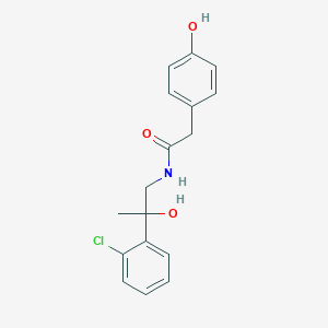 molecular formula C17H18ClNO3 B7657193 N-[2-(2-chlorophenyl)-2-hydroxypropyl]-2-(4-hydroxyphenyl)acetamide 
