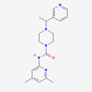 molecular formula C19H25N5O B7657239 N-(4,6-dimethylpyridin-2-yl)-4-(1-pyridin-3-ylethyl)piperazine-1-carboxamide 