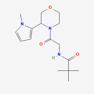 molecular formula C16H25N3O3 B7657243 2,2-dimethyl-N-[2-[3-(1-methylpyrrol-2-yl)morpholin-4-yl]-2-oxoethyl]propanamide 