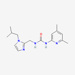 molecular formula C16H23N5O B7657265 1-(4,6-Dimethylpyridin-2-yl)-3-[[1-(2-methylpropyl)imidazol-2-yl]methyl]urea 