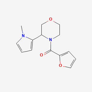 molecular formula C14H16N2O3 B7657278 Furan-2-yl-[3-(1-methylpyrrol-2-yl)morpholin-4-yl]methanone 