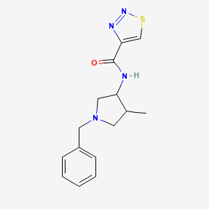 molecular formula C15H18N4OS B7657337 N-(1-benzyl-4-methylpyrrolidin-3-yl)thiadiazole-4-carboxamide 
