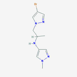 molecular formula C10H14BrN5 B7657355 N-[1-(4-bromopyrazol-1-yl)propan-2-yl]-1-methylpyrazol-4-amine 