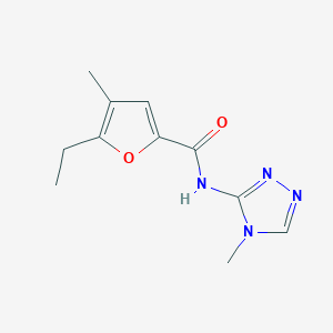 molecular formula C11H14N4O2 B7657367 5-ethyl-4-methyl-N-(4-methyl-1,2,4-triazol-3-yl)furan-2-carboxamide 