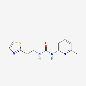 molecular formula C13H16N4OS B7657513 1-(4,6-Dimethylpyridin-2-yl)-3-[2-(1,3-thiazol-2-yl)ethyl]urea 