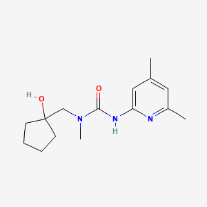 molecular formula C15H23N3O2 B7657525 3-(4,6-Dimethylpyridin-2-yl)-1-[(1-hydroxycyclopentyl)methyl]-1-methylurea 