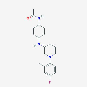 molecular formula C20H30FN3O B7657562 N-[4-[[1-(4-fluoro-2-methylphenyl)piperidin-3-yl]amino]cyclohexyl]acetamide 