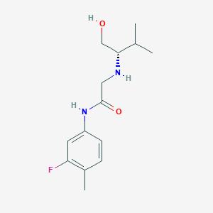 molecular formula C14H21FN2O2 B7657861 N-(3-fluoro-4-methylphenyl)-2-[[(2S)-1-hydroxy-3-methylbutan-2-yl]amino]acetamide 