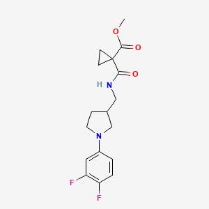 molecular formula C17H20F2N2O3 B7658103 Methyl 1-[[1-(3,4-difluorophenyl)pyrrolidin-3-yl]methylcarbamoyl]cyclopropane-1-carboxylate 