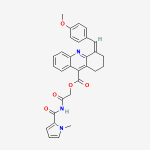 molecular formula C30H27N3O5 B7658340 [2-[(1-methylpyrrole-2-carbonyl)amino]-2-oxoethyl] (4Z)-4-[(4-methoxyphenyl)methylidene]-2,3-dihydro-1H-acridine-9-carboxylate 